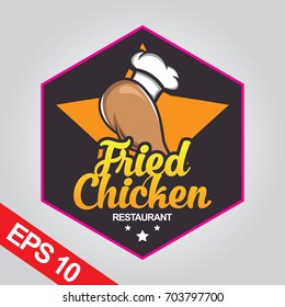 Fried Chicken logo, Set chicken logo