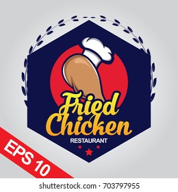 Fried Chicken logo, Set chicken logo