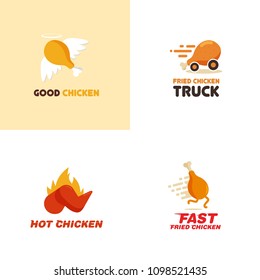 Fried Chicken Logo Set Design