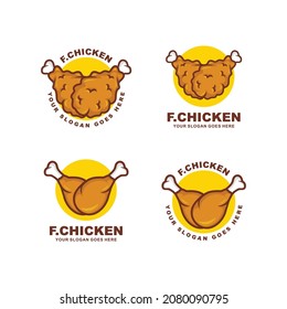 Fried chicken logo set vector illustration