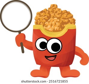 fried chicken mascot holding blank sign