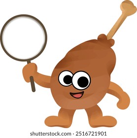 fried chicken mascot holding blank sign