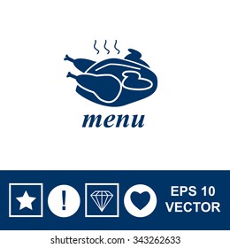 Fried chicken. Menu. Vector icon