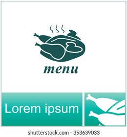Fried chicken. Menu. Vector icon