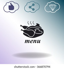 Fried chicken. Menu. Vector icon