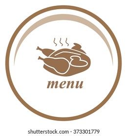 Fried chicken. Menu. Vector icon