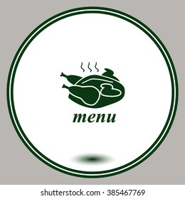 Fried chicken. Menu. Vector icon