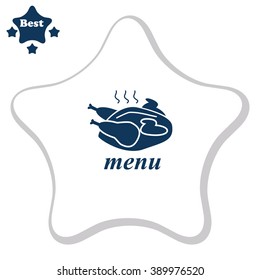 Fried chicken. Menu. Vector icon