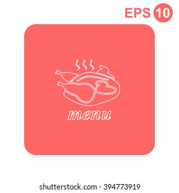 Fried chicken. Menu. Vector icon