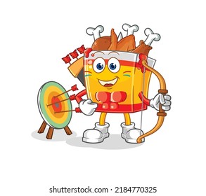 the fried chicken native american tribe. cartoon mascot vector