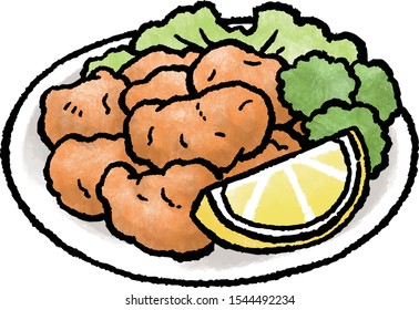 Fried chicken on a white plate