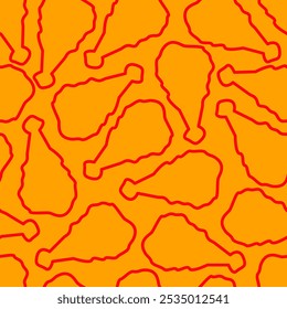 fried chicken pattern background. Fried chicken doodle pattern. fast food background. Chicken leg seamless pattern. Chicken drumstick pattern.
