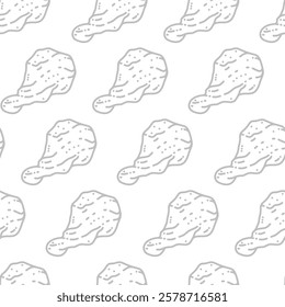 fried chicken pattern background. doodle fried chicken pattern background. fast food background. Chicken leg pattern. Chicken wings pattern.