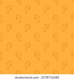 fried chicken pattern background. doodle fried chicken pattern background. fast food background. Chicken leg pattern. Chicken wings pattern.
