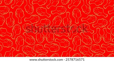 fried chicken pattern background. doodle fried chicken pattern background. fast food background. Chicken leg pattern. Chicken wings pattern.