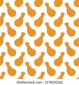 Fried Chicken Pattern Background. Vector Illustration