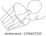 Fried chicken piece one line sketch modern minimalist food icon
