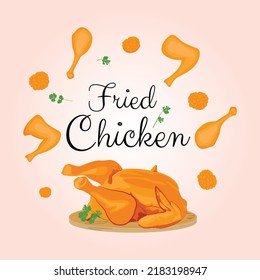 Fried Chicken premium vector illustration