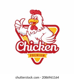 Fried Chicken Restaurant Logo Design Vector Template
