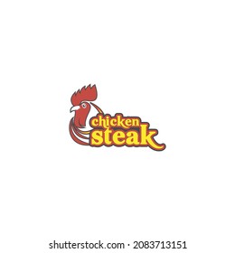 Logo-Vorlage für das Huhn-Geflügel-Restaurant. Legen Sie das Hühneretikett für die Illustration von Geschäftsvorlagen fest. Logo des Hühnermaskotts, Illustration des Hühners. Banner-Illustration