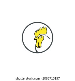 Logo-Vorlage für das Huhn-Geflügel-Restaurant. Legen Sie das Hühneretikett für die Illustration von Geschäftsvorlagen fest. Logo des Hühnermaskotts, Illustration des Hühners. Banner-Illustration