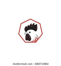 Plantilla con el logo del restaurante de pollo frito. Establecer etiqueta de pollo para la ilustración de plantilla de negocio. Vector del logo de la mascota de pollo, Ilustración del pollo. Ilustración del cartel