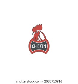 Fried chicken restaurant logo template. Set chicken label for business template illustration. Chicken mascot logo vector, Illustration of chicken. Banner illustration
