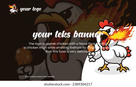 Fried Chicken Restaurant Logo Template banner illustration