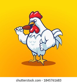 Fried chicken restaurant mascot logo template	