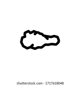 Fried Chicken Restaurant Outline Icon Logo Vector Illustration
