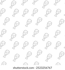 fried chicken seamless pattern background. doodle fried chicken pattern background. Fried chicken doodle pattern. fast food background.