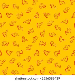 fried chicken seamless pattern background. doodle fried chicken pattern background. fast food background. Chicken leg pattern. Chicken wings pattern. burger.