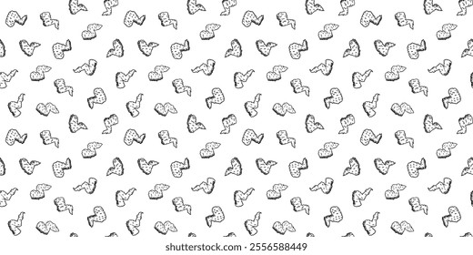 fried chicken seamless pattern background. doodle fried chicken pattern background. fast food background. Chicken leg pattern. Chicken wings pattern. burger.