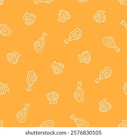 fried chicken seamless pattern background. doodle fried chicken pattern background. fast food background. Chicken leg pattern. Chicken wings pattern.