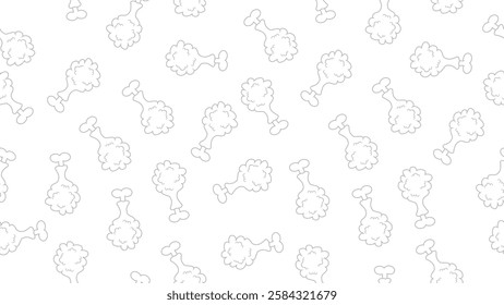 Fried chicken seamless pattern background. Doodle fried chicken pattern. Fast food background. Perfect for fabric, textile, wallpaper, decor, print, packaging. 