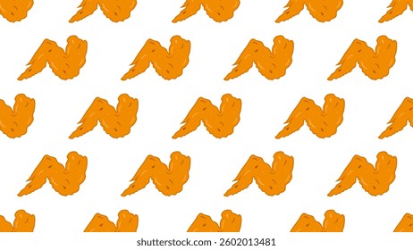 Fried chicken seamless pattern background. Fried chicken pattern. Fast food pattern background. Chicken leg. Perfect for fabrics, textile, wallpaper, and decor. SSTKbackgrounds
