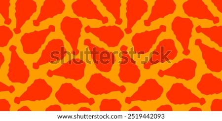 fried chicken seamless pattern background. Fried chicken pattern. fast food pattern background. Chicken leg. Chicken drumstick pattern background.