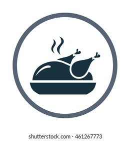 Fried chicken simple icon on the background
