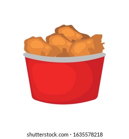 fried chicken simple illustration vector clip art