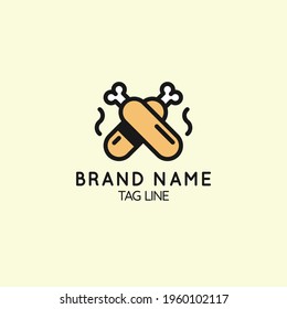 Fried chicken simple and modern logo