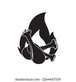 Fried chicken symbol simple icon, illustration design template.