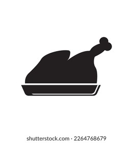 Fried chicken symbol simple icon, illustration design template.