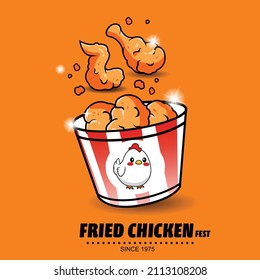 fried chicken tee design graphic for print illustration t shirt vector art vintage