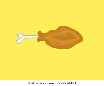 fried chicken thighs in the back of the yellow background