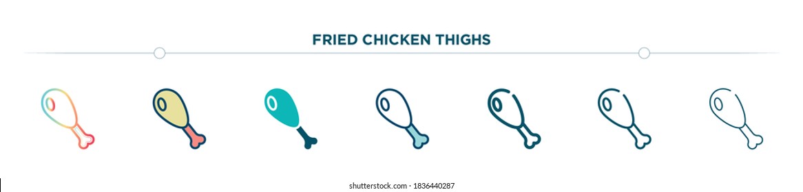 fried chicken thighs icon designed in gradient, filled, two color, thin line and outline style. vector illustration of fried chicken thighs vector icons. can be used for mobile, ui, web
