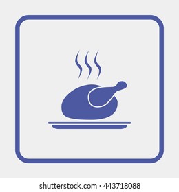 Fried chicken or turkey flat icon.
