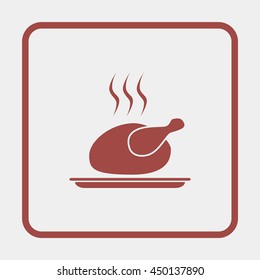 Fried chicken or turkey flat icon.