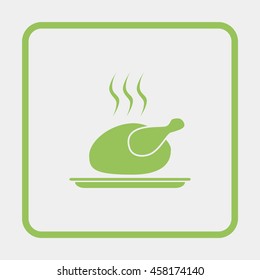 Fried chicken or turkey flat icon.