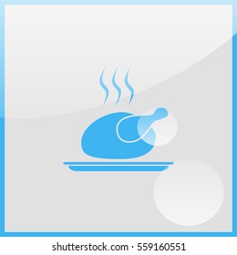 Fried chicken or turkey flat icon.