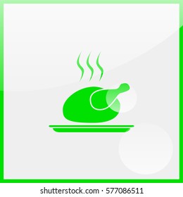 Fried chicken or turkey flat icon.